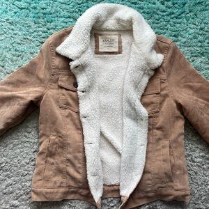 Ashley Tan Jacket with White Sherpa Lining
